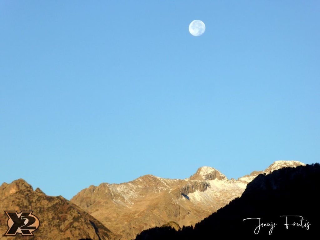 Hojas de otoño con Luna Llena.